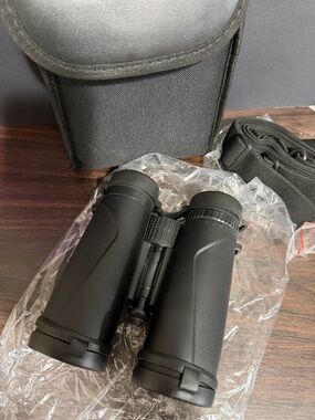 Black Compact Binoculars with Carry Case and Strap